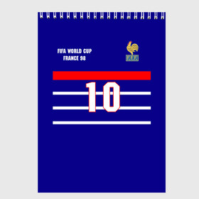 Скетчбук с принтом Форма Франции (Zidane) в Новосибирске, 100% бумага
 | 48 листов, плотность листов — 100 г/м2, плотность картонной обложки — 250 г/м2. Листы скреплены сверху удобной пружинной спиралью | zidane | зидан | зизу | зинедин зидан | легенда франции | номер 10 | реал мадрид | ретро форма | сборная франции | тренер реала | фильм такси | футболка из фильма такси | чемпионат мира 1998 | чемпионы мира