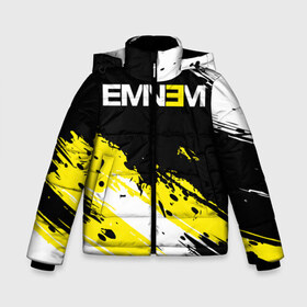 Зимняя куртка для мальчиков 3D с принтом Eminem в Новосибирске, ткань верха — 100% полиэстер; подклад — 100% полиэстер, утеплитель — 100% полиэстер | длина ниже бедра, удлиненная спинка, воротник стойка и отстегивающийся капюшон. Есть боковые карманы с листочкой на кнопках, утяжки по низу изделия и внутренний карман на молнии. 

Предусмотрены светоотражающий принт на спинке, радужный светоотражающий элемент на пуллере молнии и на резинке для утяжки | aftermath | hip | hop | kamikaze | music | music to be murdered by | rap | remastered | vevo | маршалл брюс мэтерс | слим шейди | эминем