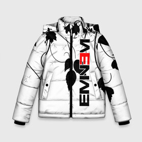 Зимняя куртка для мальчиков 3D с принтом Eminem в Новосибирске, ткань верха — 100% полиэстер; подклад — 100% полиэстер, утеплитель — 100% полиэстер | длина ниже бедра, удлиненная спинка, воротник стойка и отстегивающийся капюшон. Есть боковые карманы с листочкой на кнопках, утяжки по низу изделия и внутренний карман на молнии. 

Предусмотрены светоотражающий принт на спинке, радужный светоотражающий элемент на пуллере молнии и на резинке для утяжки | aftermath | hip | hop | kamikaze | music | music to be murdered by | rap | remastered | vevo | маршалл брюс мэтерс | слим шейди | эминем
