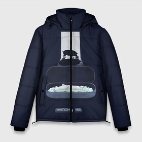 Мужская зимняя куртка 3D с принтом Чёрное зеркало в Новосибирске, верх — 100% полиэстер; подкладка — 100% полиэстер; утеплитель — 100% полиэстер | длина ниже бедра, свободный силуэт Оверсайз. Есть воротник-стойка, отстегивающийся капюшон и ветрозащитная планка. 

Боковые карманы с листочкой на кнопках и внутренний карман на молнии. | Тематика изображения на принте: black mirror | netflix | pig | сериал | сериалы | чёрное зеркало