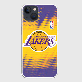 Чехол для iPhone 13 с принтом Los Angeles Lakers в Новосибирске,  |  | basketball | game | lakers | los angeles | los angeles lakers | nba | sport | баскетбол | игра | лейкерс | лос анджелес | лос анджелес лейкерс | нба | спорт