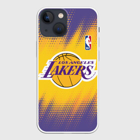 Чехол для iPhone 13 mini с принтом Los Angeles Lakers в Новосибирске,  |  | basketball | game | lakers | los angeles | los angeles lakers | nba | sport | баскетбол | игра | лейкерс | лос анджелес | лос анджелес лейкерс | нба | спорт