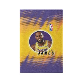 Обложка для паспорта матовая кожа с принтом LeBron James в Новосибирске, натуральная матовая кожа | размер 19,3 х 13,7 см; прозрачные пластиковые крепления | basketball | game | james | lakers | lebron | lebron james | los angeles | los angeles lakers | nba | player | sport | баскетбол | баскетболист | джеймс | игра | игрок | леброн | леброн джеймс | лейкерс | лос анджелес | лос анджелес лейке