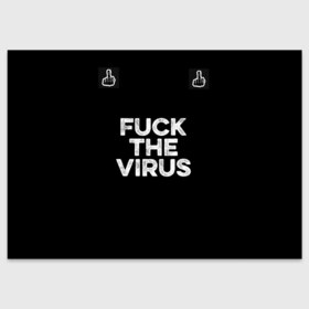 Поздравительная открытка с принтом Fuck virus в Новосибирске, 100% бумага | плотность бумаги 280 г/м2, матовая, на обратной стороне линовка и место для марки
 | corona | virus | антикорона | надпись | текст | фраза