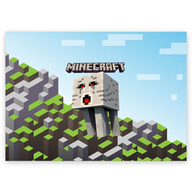 Поздравительная открытка с принтом Minecraft в Новосибирске, 100% бумага | плотность бумаги 280 г/м2, матовая, на обратной стороне линовка и место для марки
 | minecraft | копатель | кубики | майкрафт | майнкрафт | мморг | мультиплеер | пиксели | пиксельная игра | развивающая игра | рпг | строительство | стройка