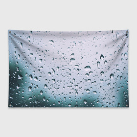 Флаг-баннер с принтом Капли окно стекло дождь серо в Новосибирске, 100% полиэстер | размер 67 х 109 см, плотность ткани — 95 г/м2; по краям флага есть четыре люверса для крепления | Тематика изображения на принте: абстракция | блики | боке | брызги | вечер | вода | градиент | дача | дождь | капли | капли на стекле | лес | лето | мрачно | окно | природа | роса | свет | силуэты | симметрия | текстура | темный | фото