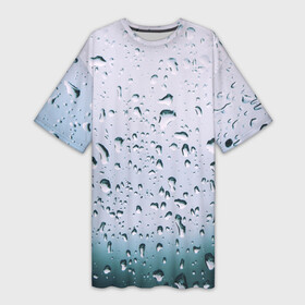Платье-футболка 3D с принтом Капли окно стекло дождь серо в Новосибирске,  |  | Тематика изображения на принте: абстракция | блики | боке | брызги | вечер | вода | градиент | дача | дождь | капли | капли на стекле | лес | лето | мрачно | окно | природа | роса | свет | силуэты | симметрия | текстура | темный | фото