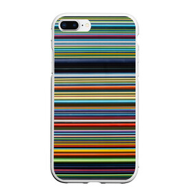 Чехол для iPhone 7Plus/8 Plus матовый с принтом РАзноцыетные линии полосы хаос в Новосибирске, Силикон | Область печати: задняя сторона чехла, без боковых панелей | Тематика изображения на принте: линии | полосатый | полосы | поперечный | разноцветный | разный | рисунок | ровные | хаотичный | цветной