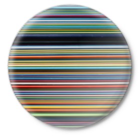 Значок с принтом РАзноцыетные линии полосы хаос в Новосибирске,  металл | круглая форма, металлическая застежка в виде булавки | Тематика изображения на принте: линии | полосатый | полосы | поперечный | разноцветный | разный | рисунок | ровные | хаотичный | цветной