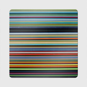 Магнит виниловый Квадрат с принтом РАзноцыетные линии полосы хаос в Новосибирске, полимерный материал с магнитным слоем | размер 9*9 см, закругленные углы | линии | полосатый | полосы | поперечный | разноцветный | разный | рисунок | ровные | хаотичный | цветной