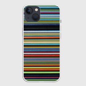 Чехол для iPhone 13 с принтом РАзноцыетные линии полосы хаос в Новосибирске,  |  | Тематика изображения на принте: линии | полосатый | полосы | поперечный | разноцветный | разный | рисунок | ровные | хаотичный | цветной