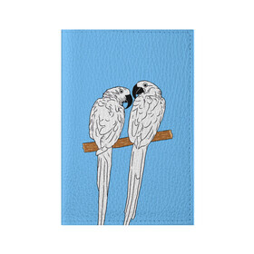 Обложка для паспорта матовая кожа с принтом Белые попугаи в Новосибирске, натуральная матовая кожа | размер 19,3 х 13,7 см; прозрачные пластиковые крепления | bird | parrot | tropical | wings | азия | ара | джунгли | дикие | животные | клюв | крылья | латинская | летние | лето | небесный | острова | отдых | пальмы | перья | попугаи | попугай | птица | птичка | райские | тропики