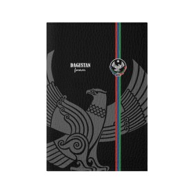 Обложка для паспорта матовая кожа с принтом Dagestan forever в Новосибирске, натуральная матовая кожа | размер 19,3 х 13,7 см; прозрачные пластиковые крепления | dagestan | eagle | flag | forever | mountains | north caucasus | republic | горы | дагестан | навсегда | орел | республика | северо кавказ | флаг