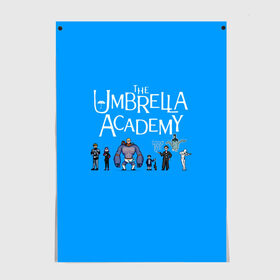 Постер с принтом The umbrella academy в Новосибирске, 100% бумага
 | бумага, плотность 150 мг. Матовая, но за счет высокого коэффициента гладкости имеет небольшой блеск и дает на свету блики, но в отличии от глянцевой бумаги не покрыта лаком | dark horse comics | netflix | the umbrella academy | umbrella | академия амбрелла | белая скрипка | бен харгривз | комикс | комильфо | космобой | кракен | реджинальд харгривз | сеанс | слух