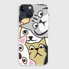 Чехол для iPhone 13 mini с принтом Котики Шпионы в Новосибирске,  |  | anime | art | casual | cat | cats | cute | funny | kawaii | kitty | meme | memes | pussy | selfie | аниме | арт | животные | каваи | кавай | кот | коте | котик | котики | коты | кошка | кэжуал | мем | мемы | милота | приколы | прикольные | се