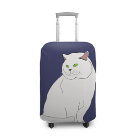 Чехол для чемодана 3D с принтом Белый британский котик в Новосибирске, 86% полиэфир, 14% спандекс | двустороннее нанесение принта, прорези для ручек и колес | cat | cute | kitten | meow | британец | британский | взгляд | друзья | животные | зверек | зверюшки | каваи | киска | котенок | котик | коты | котята | кошак | кошечки | кошки | лапы | милые | мордочка | мяу | няшные