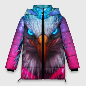Женская зимняя куртка 3D с принтом Взгляд орла (Eagle gaze) в Новосибирске, верх — 100% полиэстер; подкладка — 100% полиэстер; утеплитель — 100% полиэстер | длина ниже бедра, силуэт Оверсайз. Есть воротник-стойка, отстегивающийся капюшон и ветрозащитная планка. 

Боковые карманы с листочкой на кнопках и внутренний карман на молнии | альтаир | америка | белгород | беркут | взгляд | герб | глаз | глаза | гнездо | город | дальнозоркость | зоркость | клюв | крыло | крылья | лира | монета | монтана | небо | нос | ореол | орлов | перо | полёт