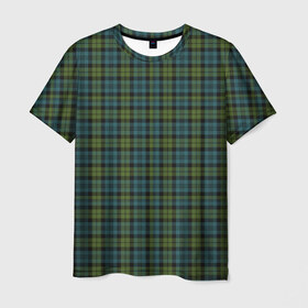 Мужская футболка 3D с принтом Шотландка в Новосибирске, 100% полиэфир | прямой крой, круглый вырез горловины, длина до линии бедер | гай | джентельмены | зеленый | квадрат | клетка | клеточка | клетчатая | костюм | полосы | ричи | рубашка | спортивный