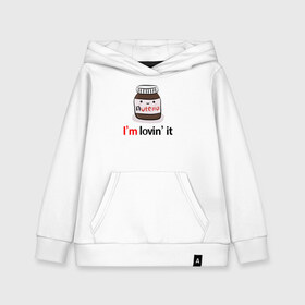 Детская толстовка хлопок с принтом Nutella в Новосибирске, 100% хлопок | Круглый горловой вырез, эластичные манжеты, пояс, капюшен | nutella | вкусно | вкусняшка | любовь | нутелла | нутэлла | сладкое