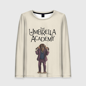 Женский лонгслив 3D с принтом The umbrella academy в Новосибирске, 100% полиэстер | длинные рукава, круглый вырез горловины, полуприлегающий силуэт | dark horse comics | netflix | the umbrella academy | umbrella | академия амбрелла | белая скрипка | бен харгривз | комикс | комильфо | космобой | кракен | реджинальд харгривз | сеанс | слух