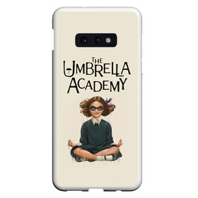 Чехол для Samsung S10E с принтом The umbrella academy в Новосибирске, Силикон | Область печати: задняя сторона чехла, без боковых панелей | dark horse comics | netflix | the umbrella academy | umbrella | академия амбрелла | белая скрипка | бен харгривз | комикс | комильфо | космобой | кракен | реджинальд харгривз | сеанс | слух