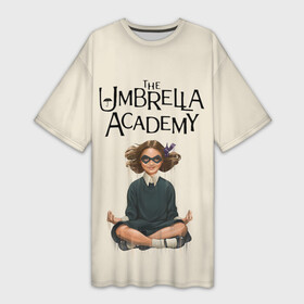 Платье-футболка 3D с принтом The umbrella academy в Новосибирске,  |  | dark horse comics | netflix | the umbrella academy | umbrella | академия амбрелла | белая скрипка | бен харгривз | комикс | комильфо | космобой | кракен | реджинальд харгривз | сеанс | слух