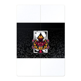 Магнитный плакат 2Х3 с принтом Карточный дьявол (Пиковый туз) в Новосибирске, Полимерный материал с магнитным слоем | 6 деталей размером 9*9 см | ас | бубна | валет | восьмёрка | выигрыш | главарь | дама | десятка | джокер | долг | дьявол | казино | карта | карточный | карты | козырь | колода | король | крести | куш | масть | очко | пик | пики | победа