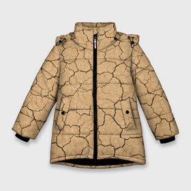 Зимняя куртка для девочек 3D с принтом Пустыня в Новосибирске, ткань верха — 100% полиэстер; подклад — 100% полиэстер, утеплитель — 100% полиэстер. | длина ниже бедра, удлиненная спинка, воротник стойка и отстегивающийся капюшон. Есть боковые карманы с листочкой на кнопках, утяжки по низу изделия и внутренний карман на молнии. 

Предусмотрены светоотражающий принт на спинке, радужный светоотражающий элемент на пуллере молнии и на резинке для утяжки. | abstract | абстрактно | абстрактные | абстрактный | абстракция | земля | пустынный | пустыня | трещина | трещины | узор | узоры
