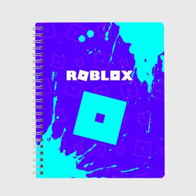 Тетрадь с принтом ROBLOX РОБЛОКС в Новосибирске, 100% бумага | 48 листов, плотность листов — 60 г/м2, плотность картонной обложки — 250 г/м2. Листы скреплены сбоку удобной пружинной спиралью. Уголки страниц и обложки скругленные. Цвет линий — светло-серый
 | Тематика изображения на принте: blocks | blox | game | games | logo | minecraft | mobile | online | roblocks | roblox | robux | studio | блоки | игра | игры | квадрат | квадратик | кщидщч | лого | логотип | майнкрафт | онлайн | роблокс | робукс | символ | символы | студия