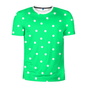 Мужская футболка 3D спортивная с принтом Горошек на зеленом в Новосибирске, 100% полиэстер с улучшенными характеристиками | приталенный силуэт, круглая горловина, широкие плечи, сужается к линии бедра | baby | casual | girl | green | pattern | геометрия | горох | горошек | девушкам | детские | зелень | круги | круглый | кружочки | летние | лето | листья | многоточие | мятный | нежные | орнамент | пастельные | паттерн