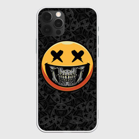 Чехол для iPhone 12 Pro Max с принтом Смайлик на черепе (Emoji) в Новосибирске, Силикон |  | аська | весёлый | гамлет | голова | графика | жёлтый | иконка | колобок | кости | кость | круг | мозг | настроение | печаль | печалька | пираты | радость | родже | рожица | скелет | скобка | смайл | смех