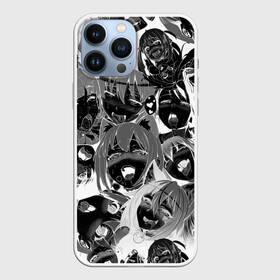 Чехол для iPhone 13 Pro Max с принтом Ахегао паттерн черный в Новосибирске,  |  | ahegao | kawai | kowai | oppai | otaku | senpai | sugoi | waifu | yandere | ахегао | ковай | отаку | семпай | сенпай | сэмпай | яндере