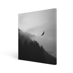 Холст квадратный с принтом ОРЁЛ НАД ЛЕСОМ в Новосибирске, 100% ПВХ |  | bird | dark | fog | forest | heaven | jh k | ktc | sky | texture | деревья | животные | лес | небо | орел | природа | птица | птицы | текстуры | тёмный лес | туман