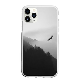 Чехол для iPhone 11 Pro матовый с принтом ОРЁЛ НАД ЛЕСОМ в Новосибирске, Силикон |  | bird | dark | fog | forest | heaven | jh k | ktc | sky | texture | деревья | животные | лес | небо | орел | природа | птица | птицы | текстуры | тёмный лес | туман