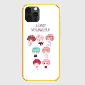 Чехол для iPhone 12 Pro с принтом BTS Love Yourself в Новосибирске, силикон | область печати: задняя сторона чехла, без боковых панелей | bts | k pop | love | love yourself | битиес