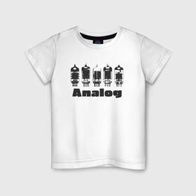 Детская футболка хлопок с принтом Analog в Новосибирске, 100% хлопок | круглый вырез горловины, полуприлегающий силуэт, длина до линии бедер | engineer | math | nerd | sience | инженер