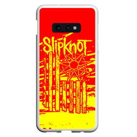 Чехол для Samsung S10E с принтом Slipknot в Новосибирске, Силикон | Область печати: задняя сторона чехла, без боковых панелей | band | corey taylor | jim root | metal | mick thomson | music | official | slipknot | альтернативный | глэм | готик | гранж | метал | музыка | пост | рок | слипкнот | хард