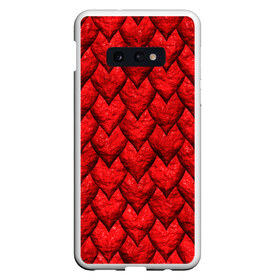 Чехол для Samsung S10E с принтом Красная чешуя в Новосибирске, Силикон | Область печати: задняя сторона чехла, без боковых панелей | 