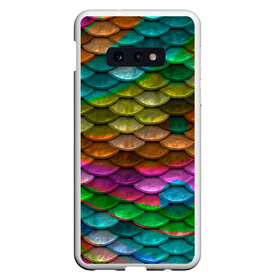 Чехол для Samsung S10E с принтом Цветная чешуя в Новосибирске, Силикон | Область печати: задняя сторона чехла, без боковых панелей | змея | цвета | цветные | чешуя | яркие цвета