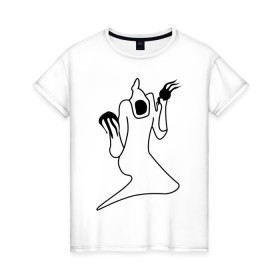 Женская футболка хлопок с принтом Haunted Family White / Kizaru в Новосибирске, 100% хлопок | прямой крой, круглый вырез горловины, длина до линии бедер, слегка спущенное плечо | haunted family
haunted 
kizaru
rap
hip hop
кизару