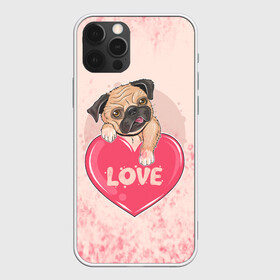 Чехол для iPhone 12 Pro с принтом Love Pug (Z) в Новосибирске, силикон | область печати: задняя сторона чехла, без боковых панелей | dog | doggie | doggy | mops | pug | декоративная собака | друг человека | другу | кинолог | лабрадор | малые молоссоиды | мопс | мопсик | мохнатый | пес | пёсель | пёсик | подарок | подруге | собака | собакен | собаки