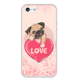 Чехол для iPhone 5/5S матовый с принтом Love Pug (Z) в Новосибирске, Силикон | Область печати: задняя сторона чехла, без боковых панелей | dog | doggie | doggy | mops | pug | декоративная собака | друг человека | другу | кинолог | лабрадор | малые молоссоиды | мопс | мопсик | мохнатый | пес | пёсель | пёсик | подарок | подруге | собака | собакен | собаки