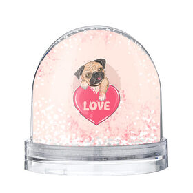 Снежный шар с принтом Love Pug (Z) в Новосибирске, Пластик | Изображение внутри шара печатается на глянцевой фотобумаге с двух сторон | dog | doggie | doggy | mops | pug | декоративная собака | друг человека | другу | кинолог | лабрадор | малые молоссоиды | мопс | мопсик | мохнатый | пес | пёсель | пёсик | подарок | подруге | собака | собакен | собаки