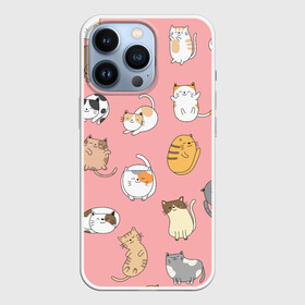 Чехол для iPhone 13 Pro с принтом КОТЕЙКИ | ПАТТЕРН (Z) в Новосибирске,  |  | cat | cats | pattern | домашнее животное | квадрокот | кот | котейка | котики | кошка | кошки | мартовские коты | милая | милые | мимими | мур | мурмур | мурмурмур | мяу | няшные | паттерн | прикольная | смешная