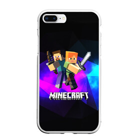 Чехол для iPhone 7Plus/8 Plus матовый с принтом MINECRAFT NEON в Новосибирске, Силикон | Область печати: задняя сторона чехла, без боковых панелей | Тематика изображения на принте: craft | creeper | dungeon | dungeons | earth | game | logo | mine | minecraft | mobile | online | дунгеонс | земля | зомби | игра | крипер | лого | майкрафт | майнкрафт | мобайл | онлайн | подземелье | подземелья