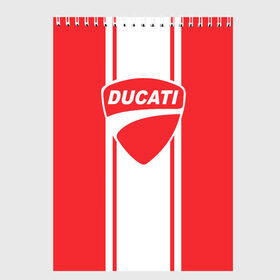 Скетчбук с принтом DUCATI в Новосибирске, 100% бумага
 | 48 листов, плотность листов — 100 г/м2, плотность картонной обложки — 250 г/м2. Листы скреплены сверху удобной пружинной спиралью | ducati | moto | дукати | мото | мотоспорт