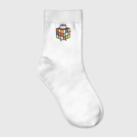 Носки с вышивкой с принтом Кубик Рубика в Новосибирске,  |  | meme | кубик рубика. кубик | мем | стикер