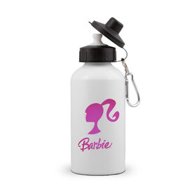 Бутылка спортивная с принтом Барби в Новосибирске, металл | емкость — 500 мл, в комплекте две пластиковые крышки и карабин для крепления | девушка барби | искусство | кукла | логотип | розовый