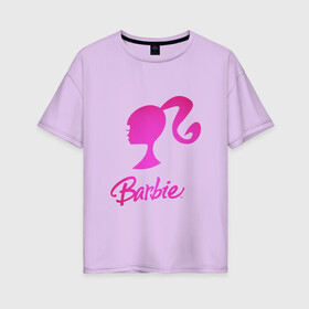 Женская футболка хлопок Oversize с принтом Барби в Новосибирске, 100% хлопок | свободный крой, круглый ворот, спущенный рукав, длина до линии бедер
 | девушка барби | искусство | кукла | логотип | розовый