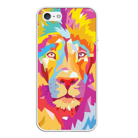 Чехол для iPhone 5/5S матовый с принтом Акварельный лев в Новосибирске, Силикон | Область печати: задняя сторона чехла, без боковых панелей | арт | грива | деко | жедтая | животные | закат | зверей | золото | кошка | лев | лето | львенок | неоновая | очки | пляж | прайд | разноцветная | солнце | тигр | узоры | царь | яркие